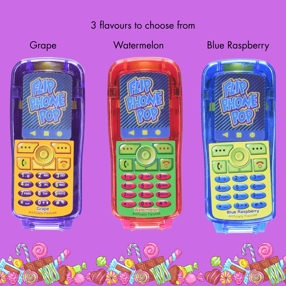 Flip Phone Pop - Lollipops 30 g 12pcs ($1.75 per Unit ) [exp:08/27]