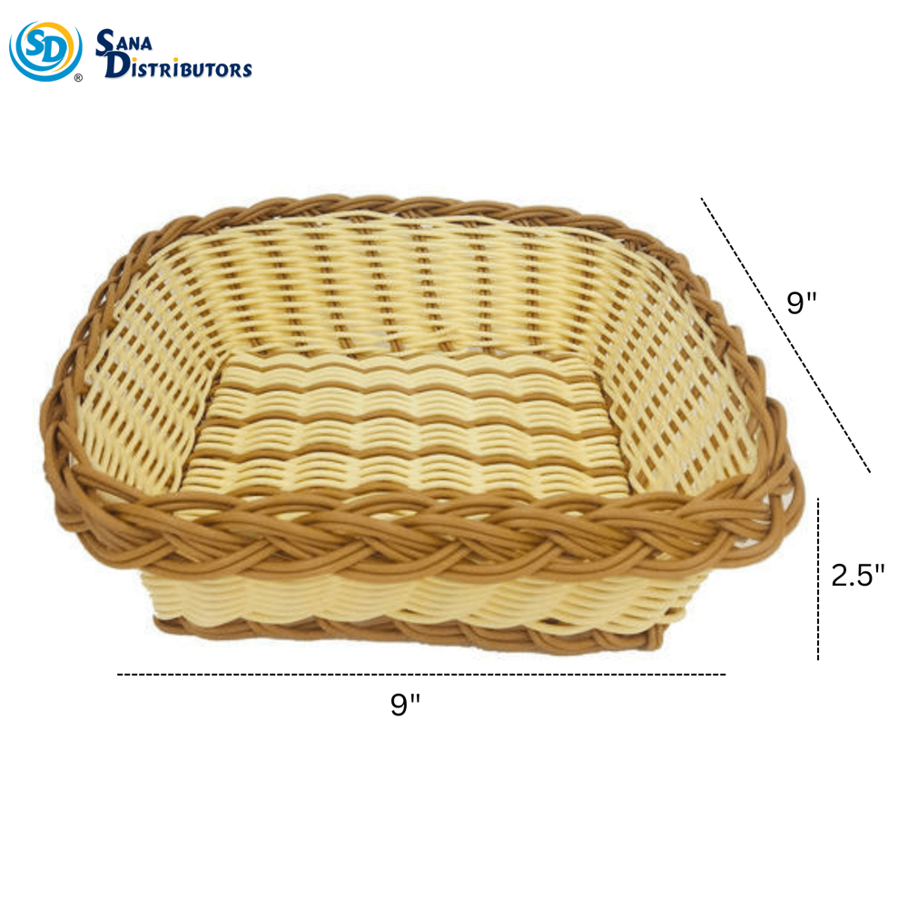 Wooden Basket - Square [9" x 9" x 2.5"]
