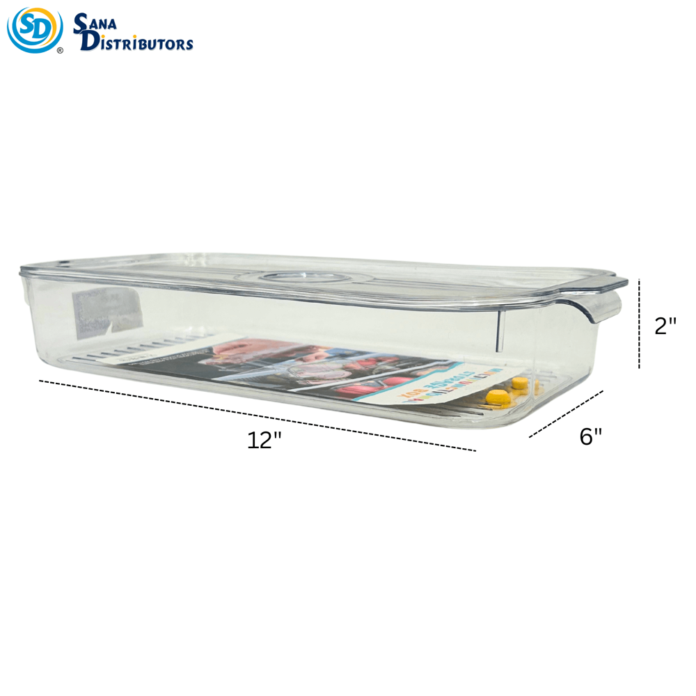 Plastic Fridge Organizer [12" x 6" x 2]