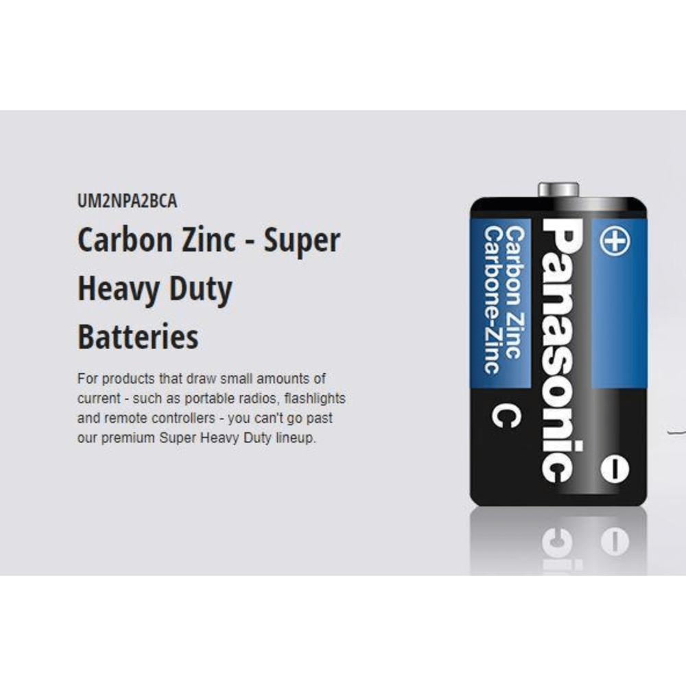 Panasonic c-2 Carbone-zinc ($11.88 for Case of 12) [Exp: 2034]
