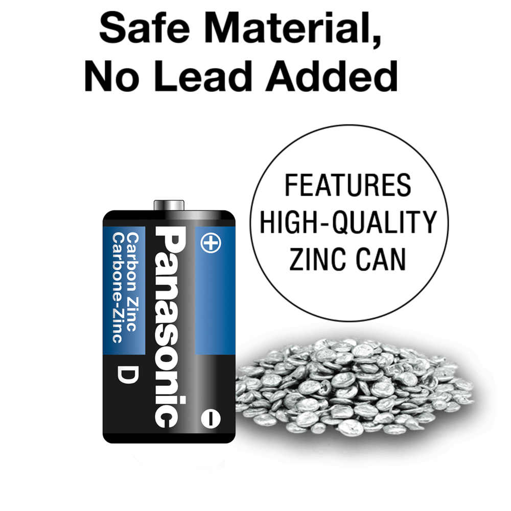 Panasonic d-2 Carbone Zinc ($16.20 for Case of 12) [Exp: 2028]