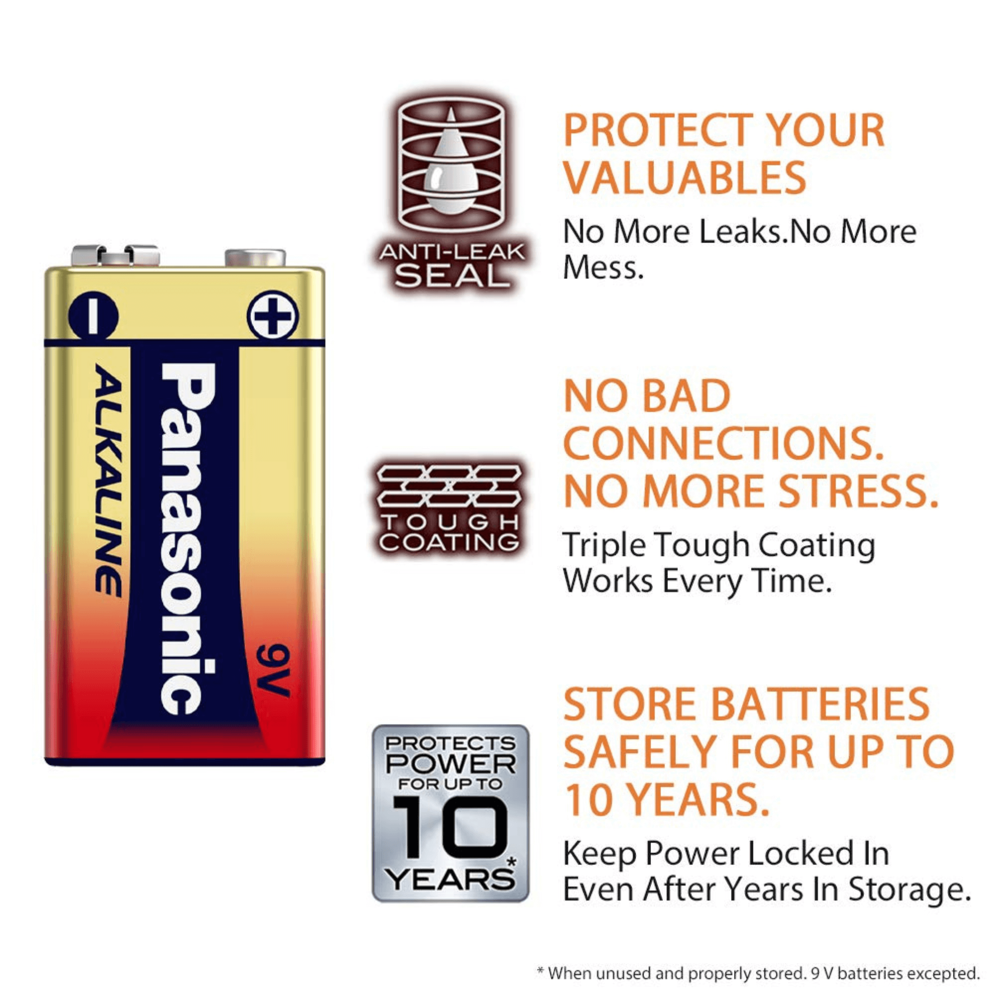 Panasonic Alkaline Battery 9v-1 ($35.88 for Case of 12) [Exp: 2030]