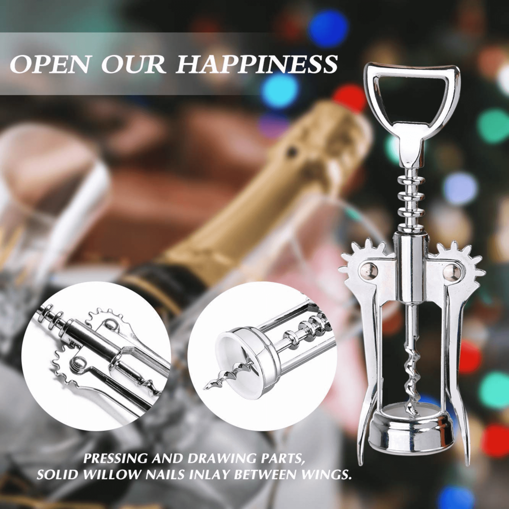 Sd Corkscrew - Stainless Steel Cork & Bottle Caps Opener