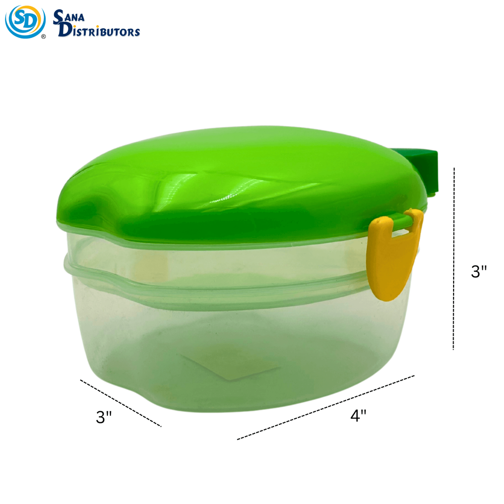 Plastic Apple Lunch Box - Assorted Colours