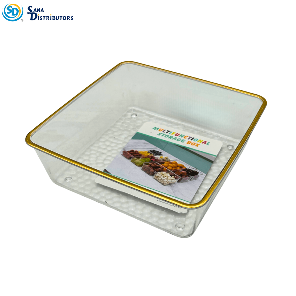 Plastic Square Storage Box 6" x 6" x 2"