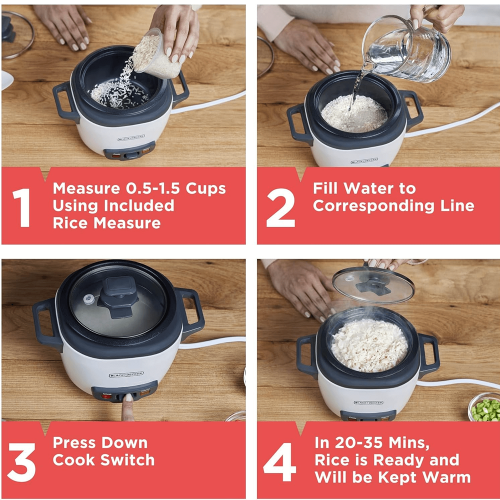 Black + Decker 3-cup Rice Cooker #rc503 (Brand New)