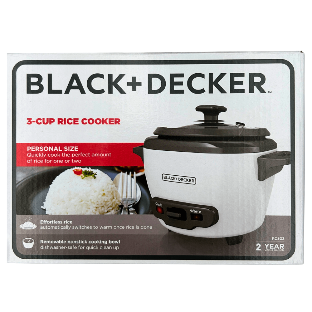Black + Decker 3-cup Rice Cooker #rc503 (Brand New)