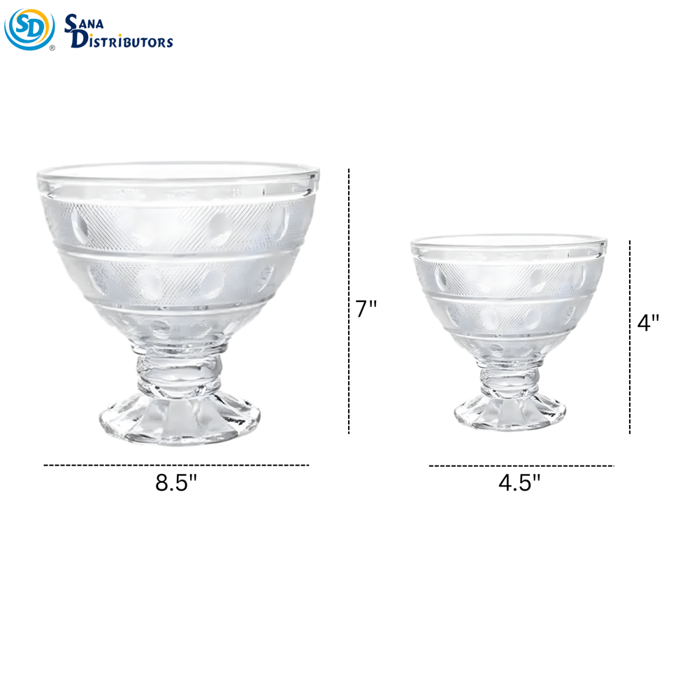 Glass Bowl Set 7pcs 8.5"x4.5"