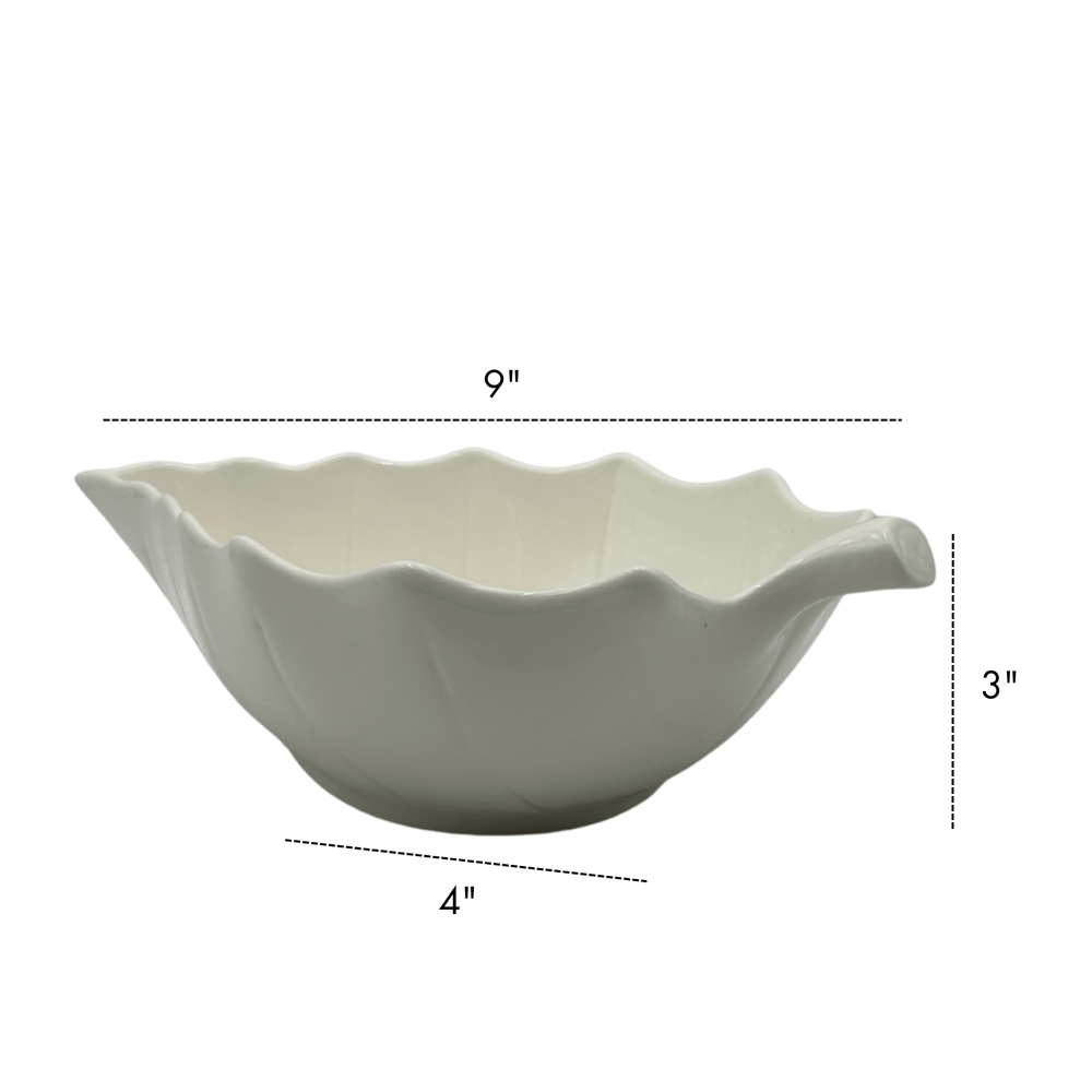 Porcelain Bowl - Leaf Shape 9" x 6.5"