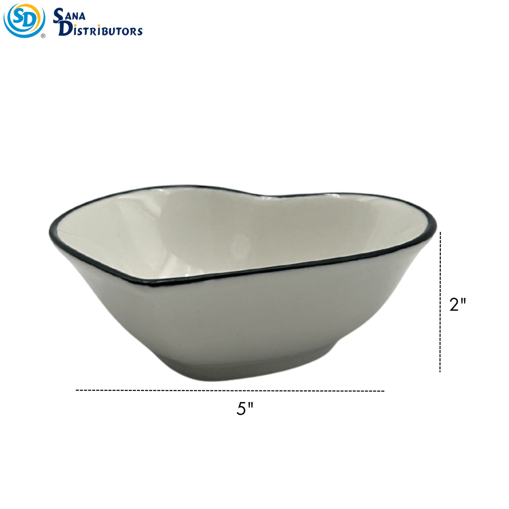 Porcelain Bowl - Heart Shaped 5" x 2"