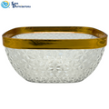 Plastic Bowl W/ Gold Trim 8" x 8" x 4"
