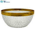 Plastic Bowl W/ Gold Trim 9" x 4"