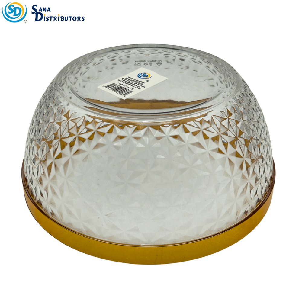 Plastic Bowl W/ Gold Trim 9" x 4"