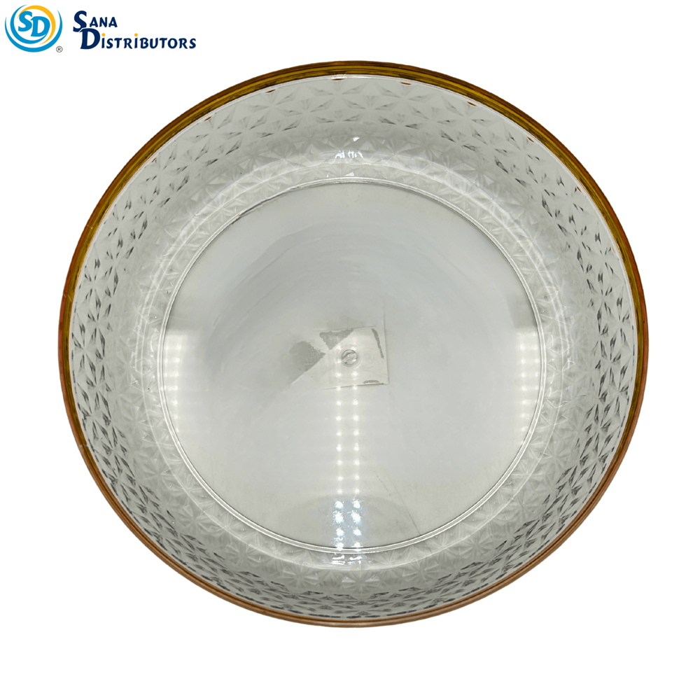 Plastic Bowl- Round W/ Gold Trim 10" x 2"