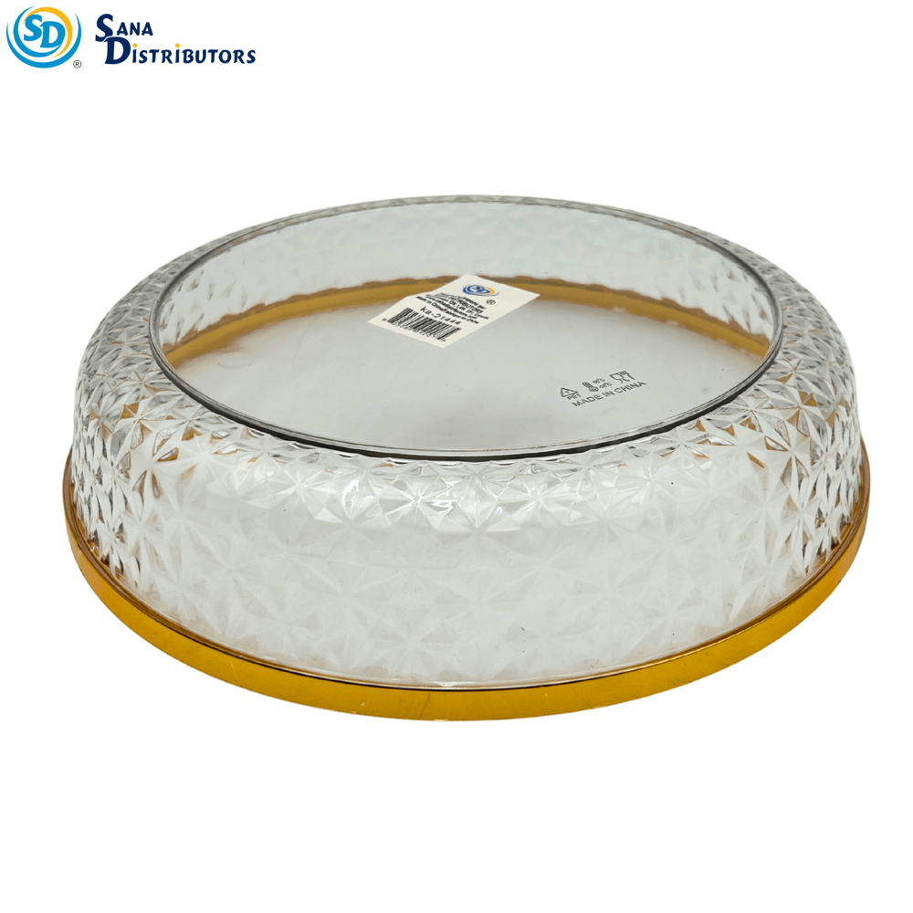Plastic Bowl- Round W/ Gold Trim 10" x 2"