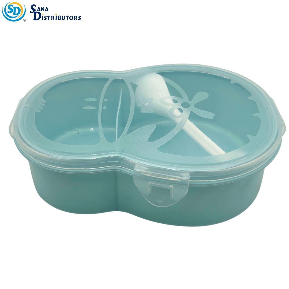 Plastic Lunch Box W/ Spoon - Assorted Colours