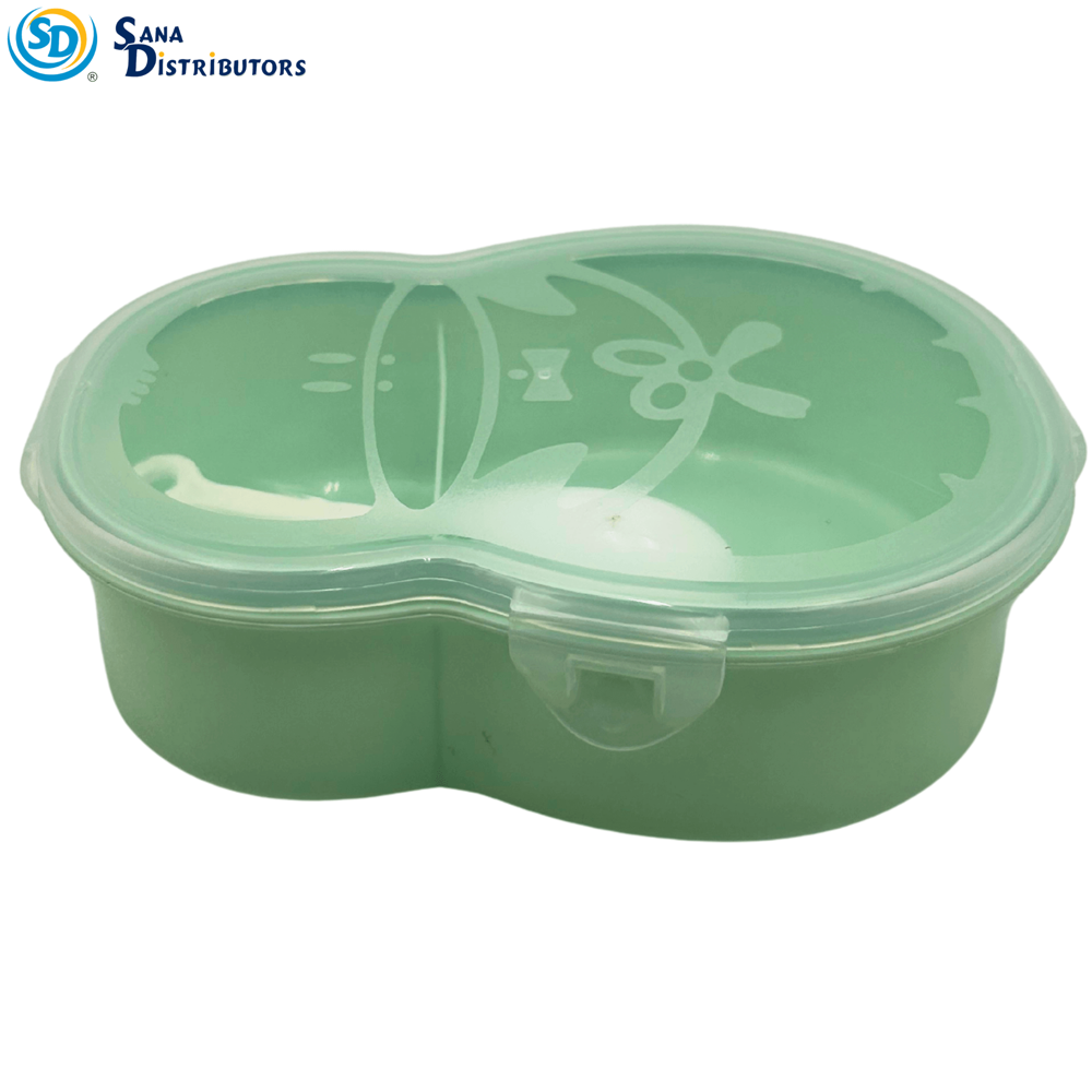 Plastic Lunch Box W/ Spoon - Assorted Colours