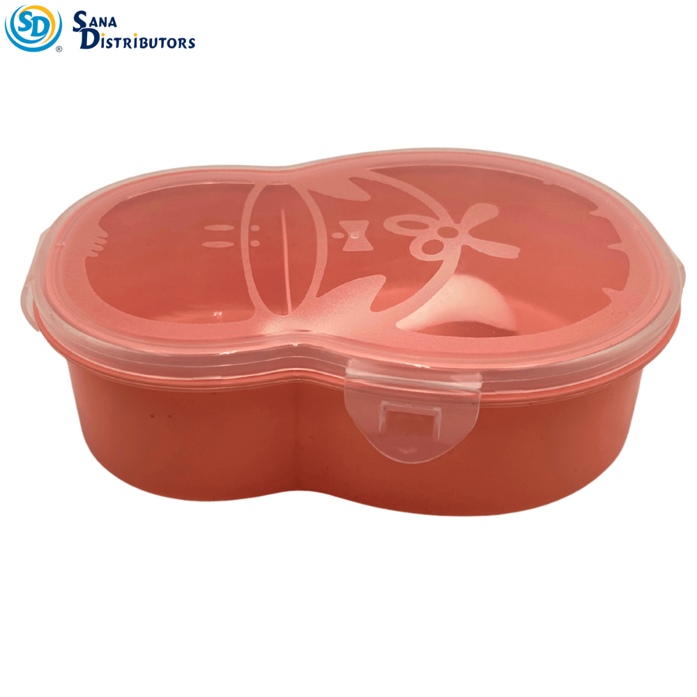 Plastic Lunch Box W/ Spoon - Assorted Colours