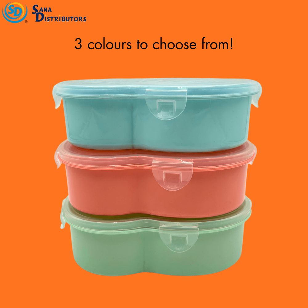 Plastic Lunch Box W/ Spoon - Assorted Colours