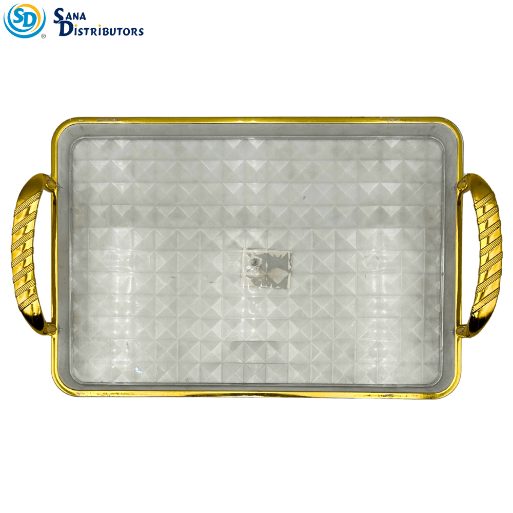 Plastic Tray W/ Gold Trim 12"