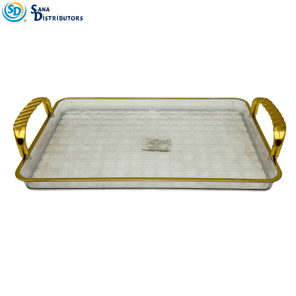 Plastic Tray W/ Gold Trim 12"