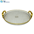 Plastic Tray - Round W/gold Trim 10"