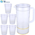 Plastic Jug Set W/ Gold Trim