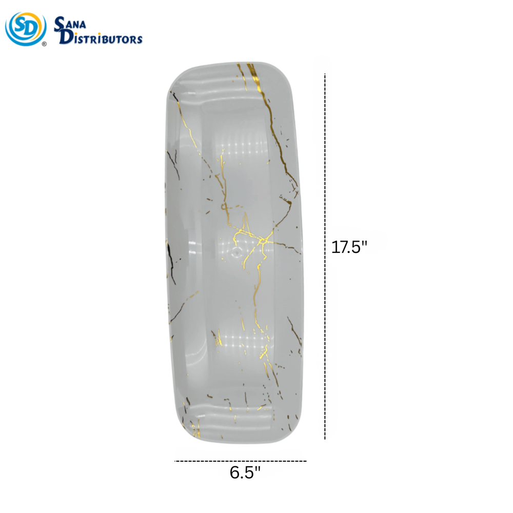 Plastic Plate Marble Gold Design 6.5"*17.5"