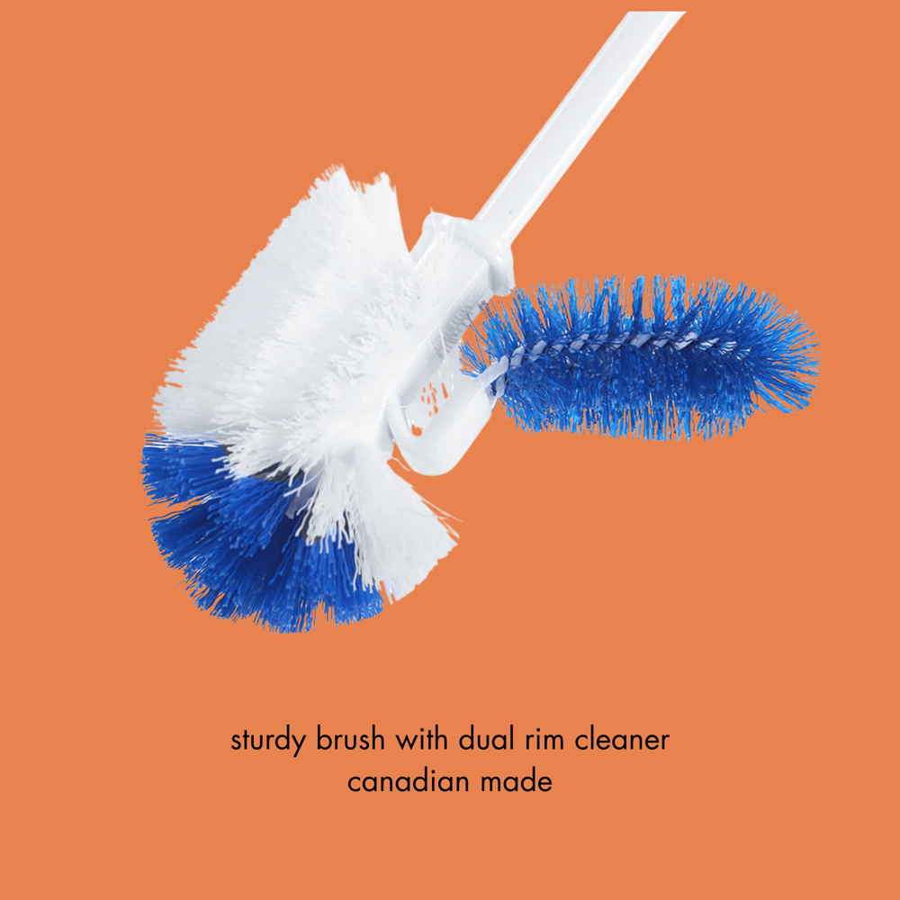 Royal Deluxe Toilet Brush W/ Holder -Dual Head Cleaner
