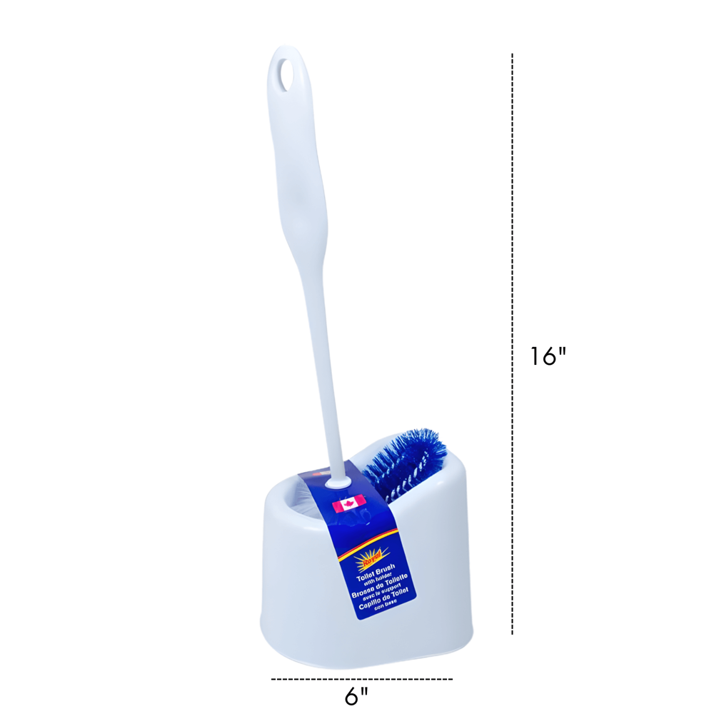 Royal Deluxe Toilet Brush W/ Holder -Dual Head Cleaner