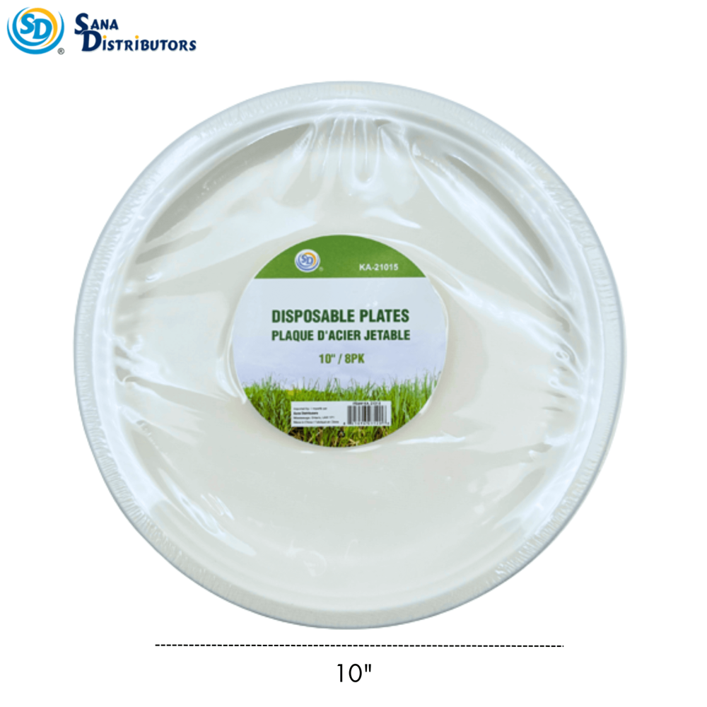 Sd Plates Disposable 10"- 8 Pcs