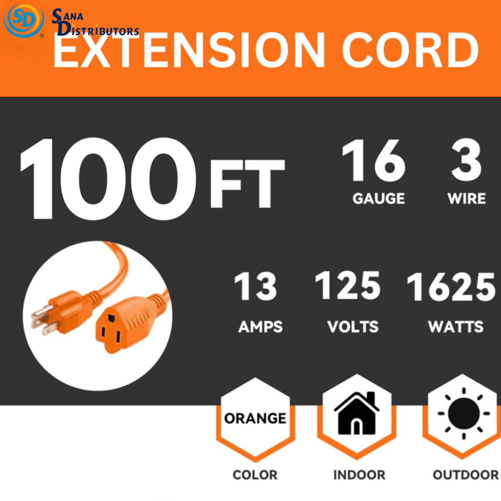 Sd Indoor Outdoor Extension Cord 100ft