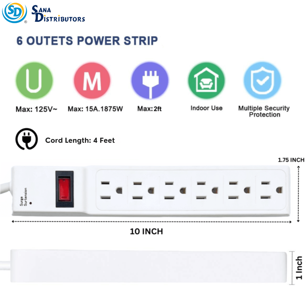 Sd Power Strip 6-outlets 4ft