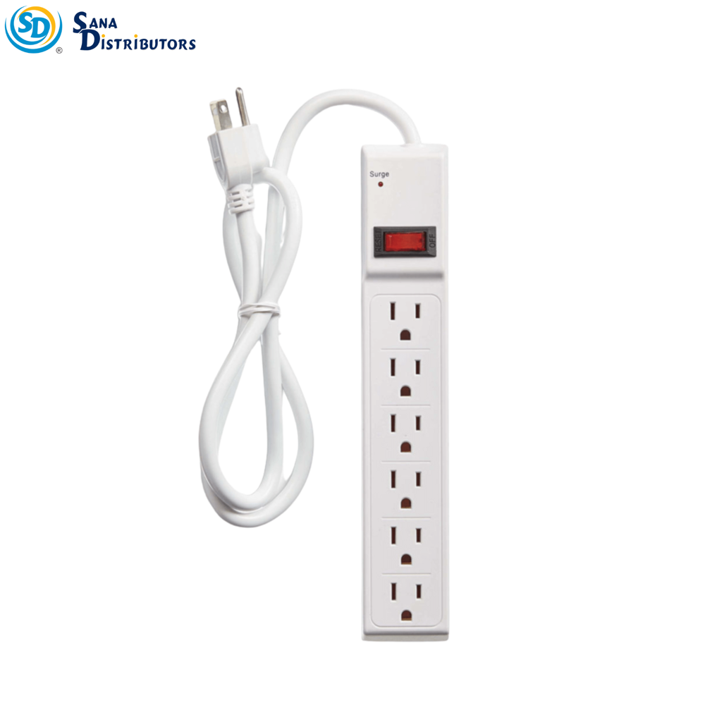Sd Power Strip with Dual USB 6 Oulets 2ft