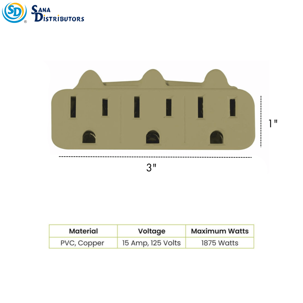 Sd Grounded Wall Tap 3 Outlet