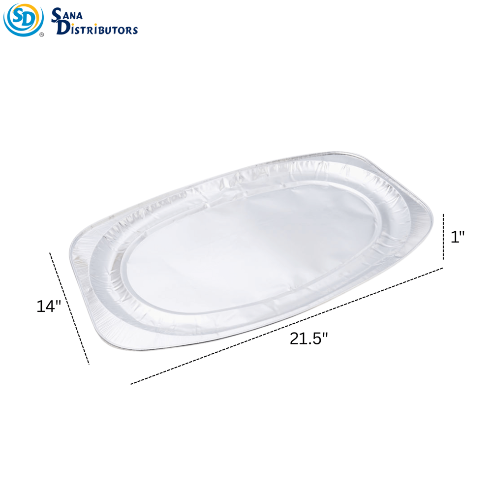 Aluminum Foil Round Tray [14" x 21.5" x 1"]