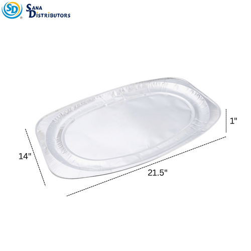 Aluminum Foil Round Tray [14" x 21.5" x 1"]