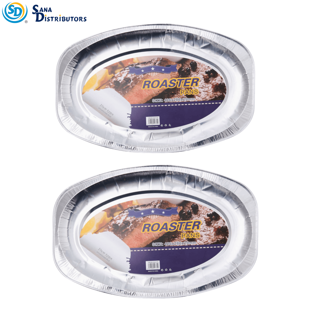 Aluminum Foil Oval Roaster Pan 2pcs [17" x 10.5" x 1.5"] ($0.99 per Pc)