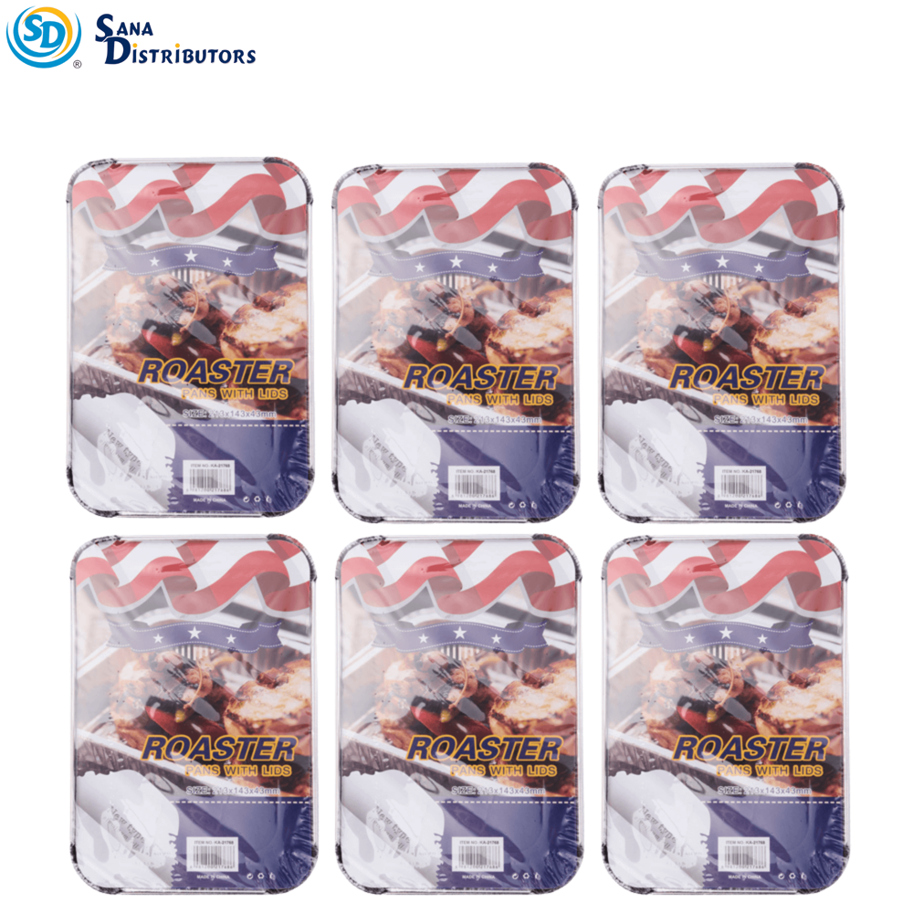 Aluminum Foil Roaster Pans 6pcs [8.39" x 5.63" x 1.69"] ($0.33 per Pc)