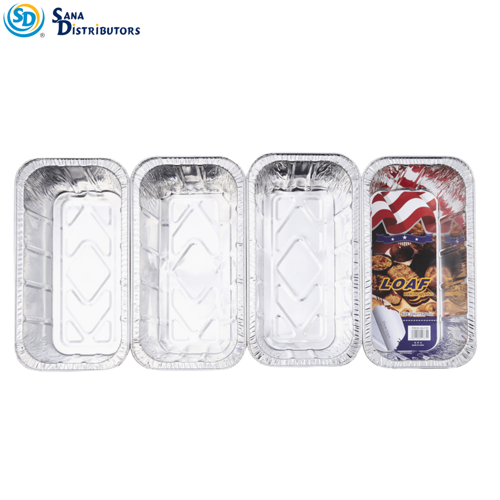 Alumnium Foil Loaf Baking Pans 4pcs [4.5" x 8.5" x 2.5"] ($0.49 per Pc)