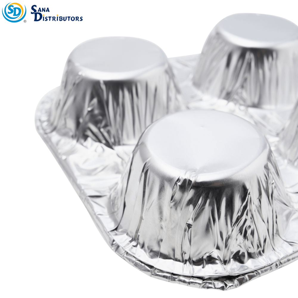 Aluminum Foil 6 Cup Muffin Tray 6pcs [9.5" x 6.5" x 1.5"] ($0.37 per Pc)