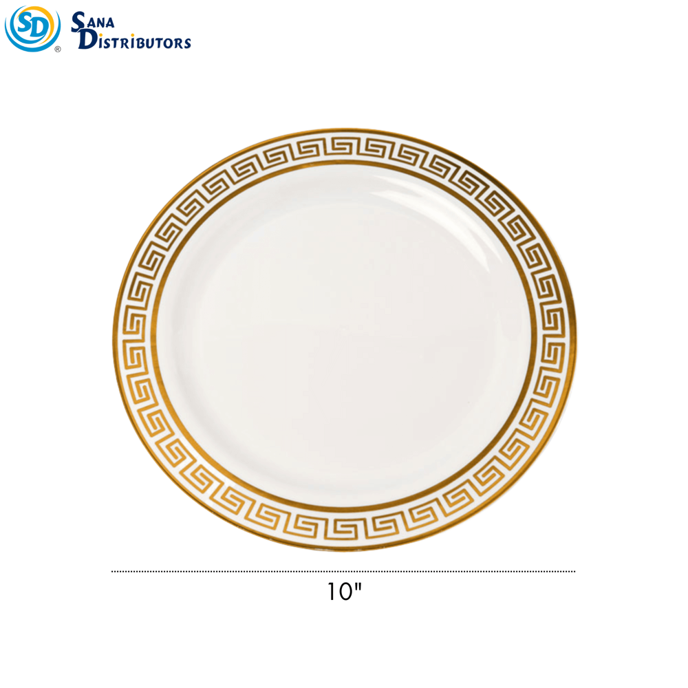 Plate Gold Design 10" 6 Pcs
