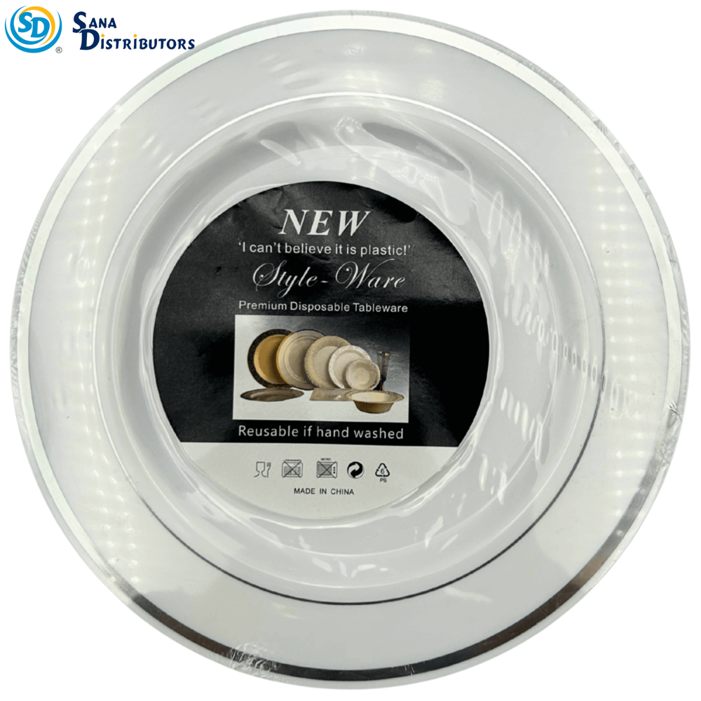 Plastic Plate Silver 10" Pcs