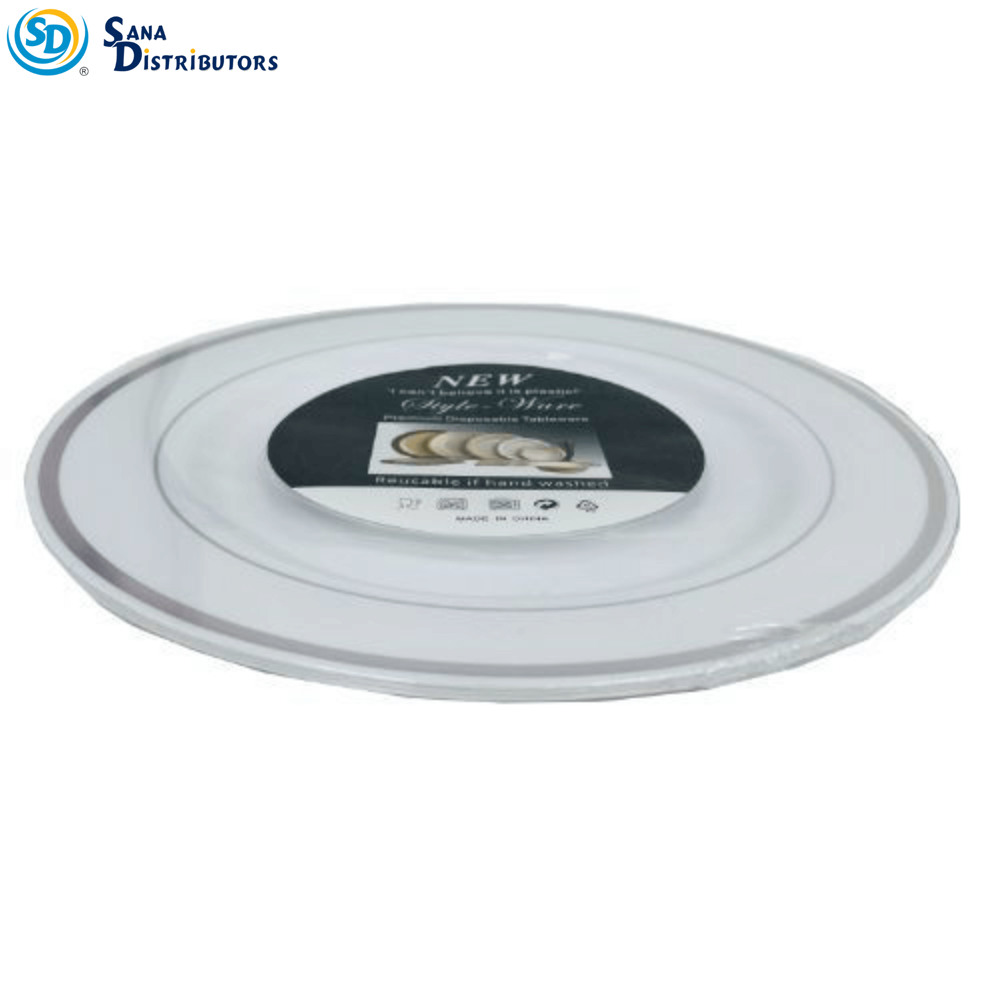 Plastic Plate Silver 10" Pcs