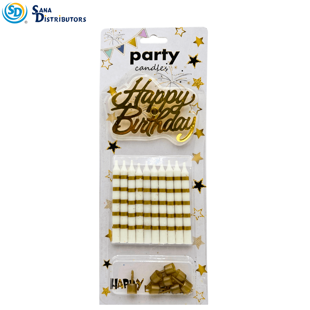 Birthday Candles - Gold 11"x4"