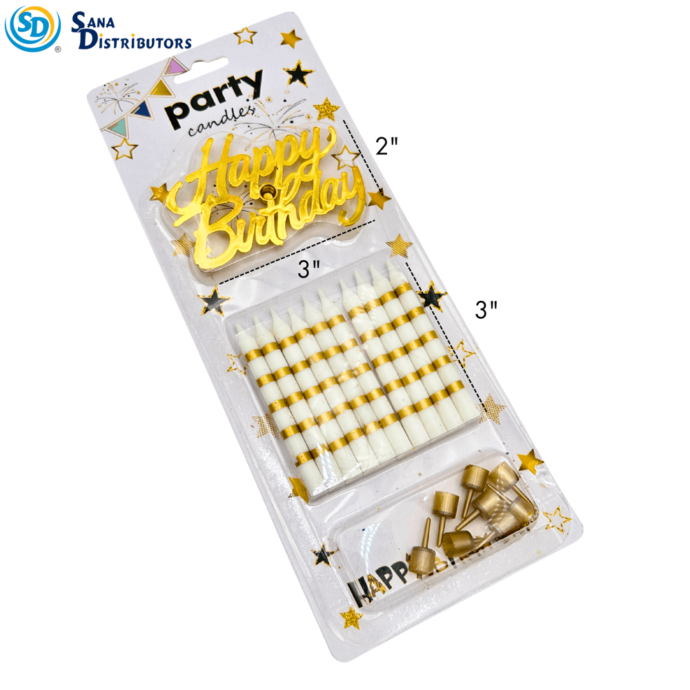 Birthday Candles - Gold 11"x4"