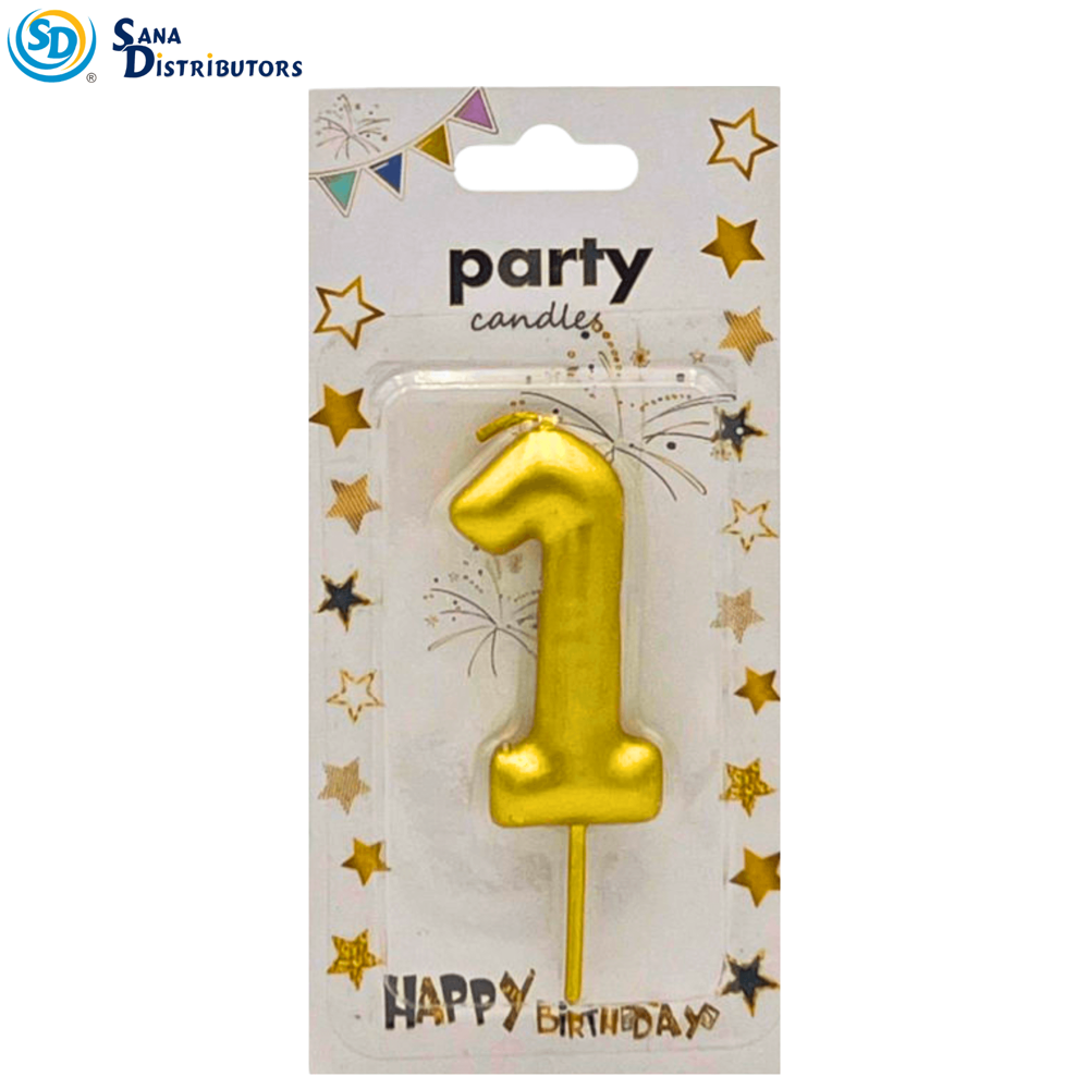 Birthday Candles - Digits - Gold [0-9] 5"x3"