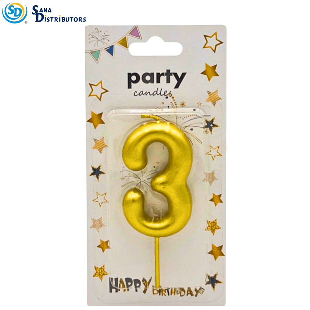 Birthday Candles - Digits - Gold [0-9] 5"x3"