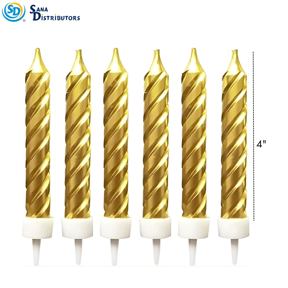 Birthday Candles - Spiral - Gold & Silver 6"x3"