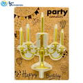 Birthday Candle Cake Topper - Gold 9"x7"